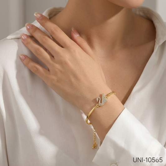 Gold Foil Swan Chain - Bracelet