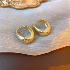 Punk Oval Hoop Earrings Metallic Geometric Ear Buckle Minimalist Style U-shaped Ear Buckle Daily Life Earring Accessories